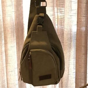 Canvas crossbody bag unisex Olive Green New